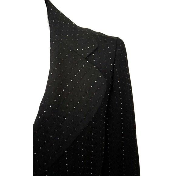 Classiques Entier Blazer 8 Petite Black 3-Button Jacket Dots Career Business - Picture 4 of 13